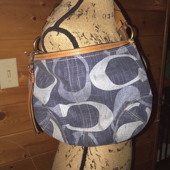 Bags, Coach Denim Hobo Shoulder Bag. - Picture 2 of 6